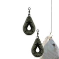Fishing Lead Weights - Teardrop Shape with Coated Surface, Hollow Carp Weights for Slow Release Bait, Fits Any Clip